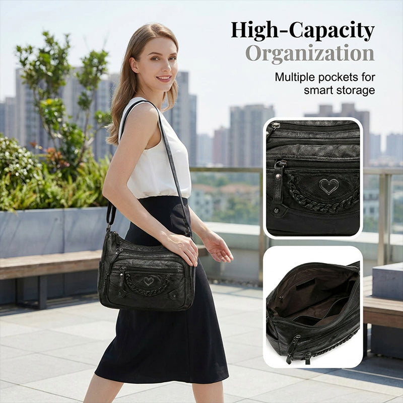 💐50% OFF! 🔥🎁Women's Soft PU Crossbody Bag – Multiple Pockets for Perfect Organization 👜🔑【Limited Offer】