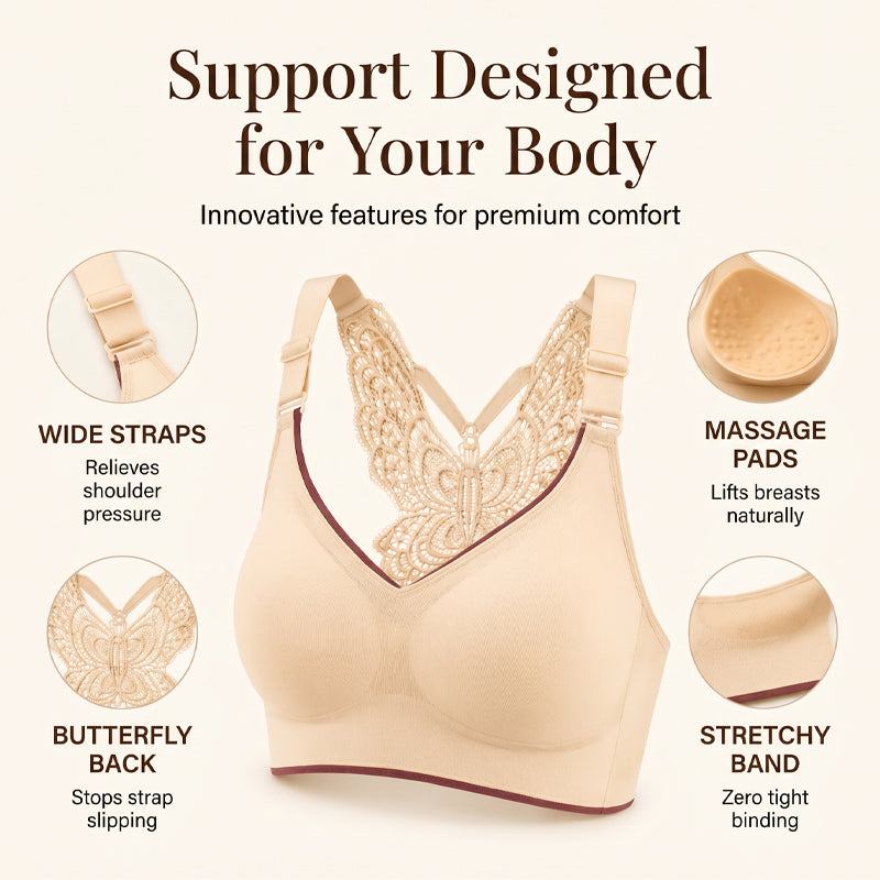 Buy 2 Get 1 Free 💗 Plus-Size Wirefree Bra – Ice Silk & Full Support