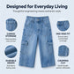 Barrel Leg Cropped Jeans – Breathable & Multi-Pocket Fit