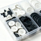 160 pcs Buttons for Crafts Buttons(White & Black)