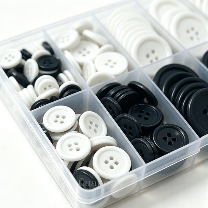 160 pcs Buttons for Crafts Buttons(White & Black)