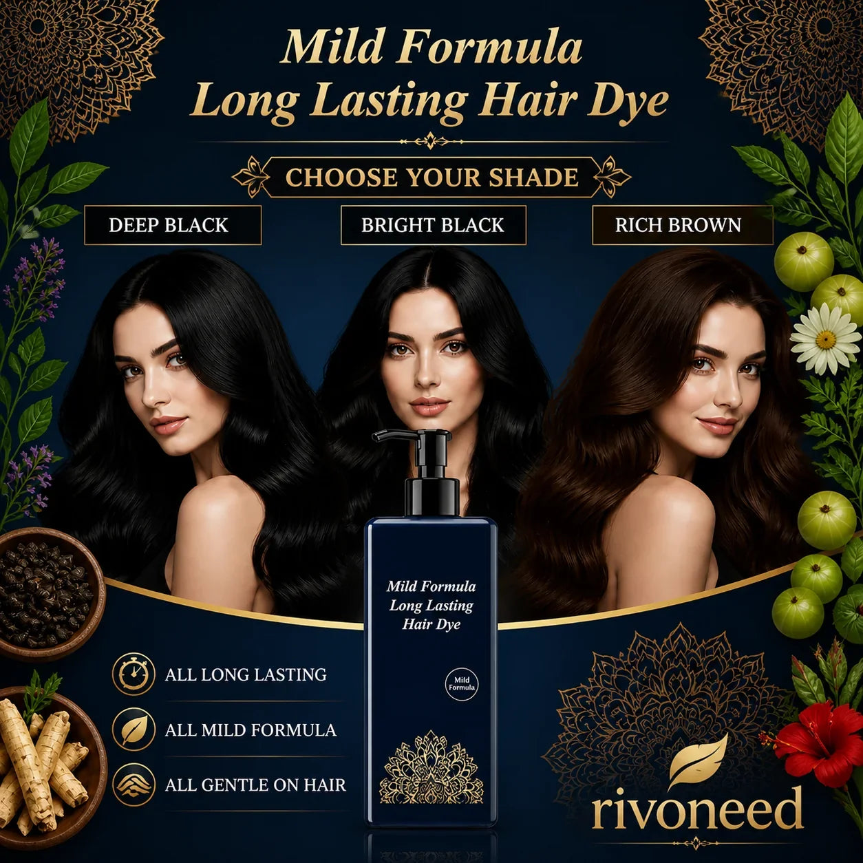Refresh Hair Color Instantly! Plant-Based No-Harsh Home Dye