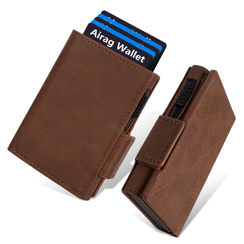 RFID Slim Pop-Up Wallet – AirTag Ready & Magnetic Close