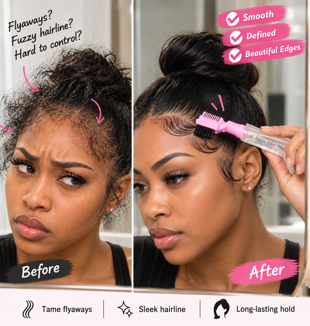 Smooth Edges Instantly! Brush-In Edge Control Gel Kit