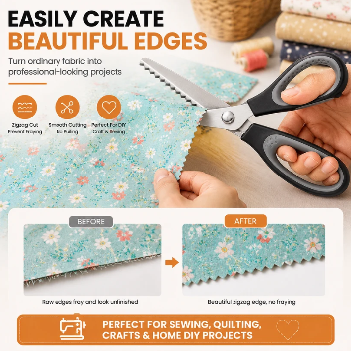 Serrated Sewing Scissors – Sharp, No Fray