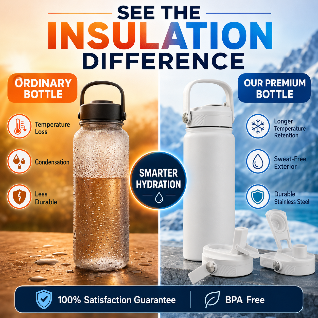 Double-Wall Vacuum Bottle – Leak-Proof & Wide Mouth Design