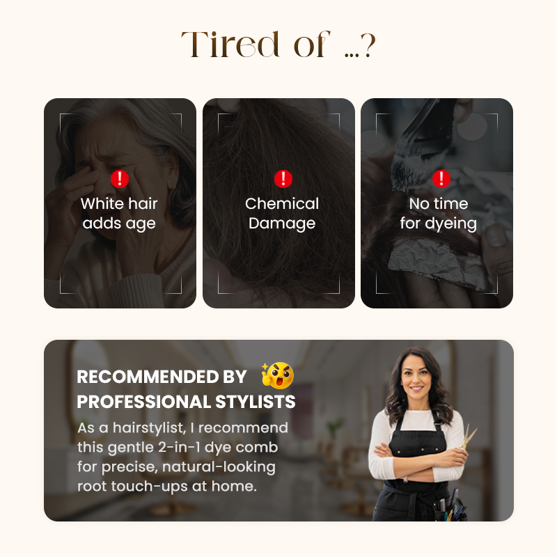 ⏳Time-Limited Special⏰2-in-1 Convenient Hair Dye Comb For Gray Hair