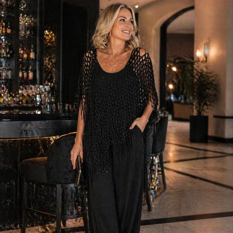 Summer Metallic Crochet Cover-Up – Lightweight, Flowy & Effortlessly Stylish summer outfit