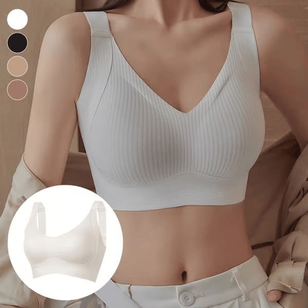 💕 Buy More Save More 💕 Subtle Striped Seamless Bra with W-Support – Comfort & Style!