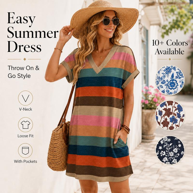 V-Neck Dress – Breezy, Pocketed & Effortless