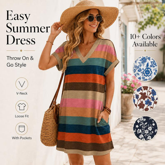 V-Neck Dress – Breezy, Pocketed & Effortless