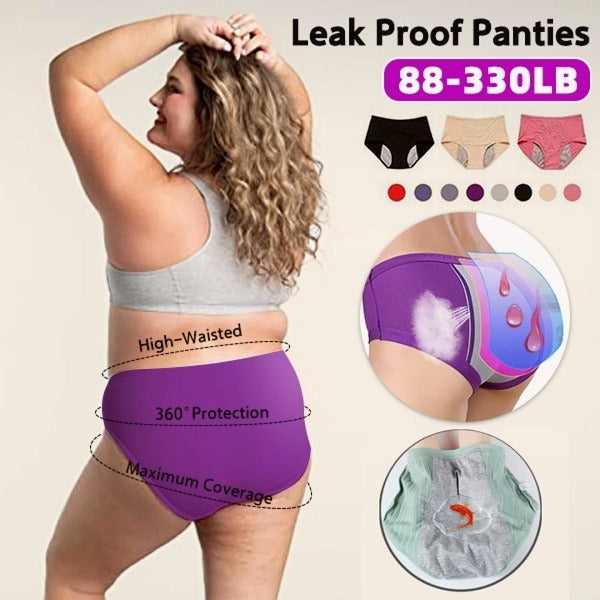 High-Waist Cotton Leak-Proof Panties – All-Day Dry & Odor-Free
