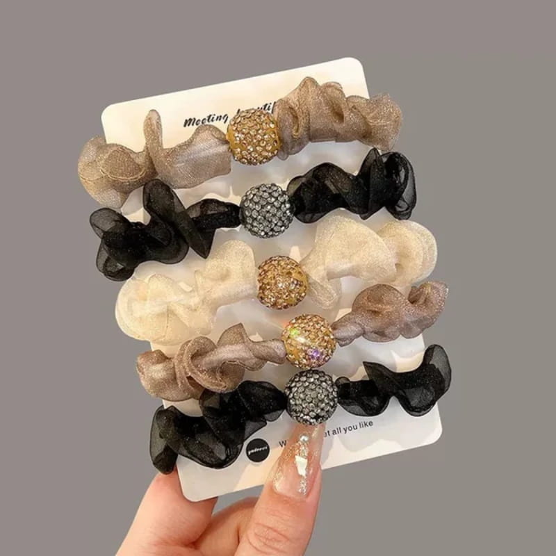 💝Hot Sale 50% OFF💝Elegant Rhinestone Mesh Hair Ties💎🎀
