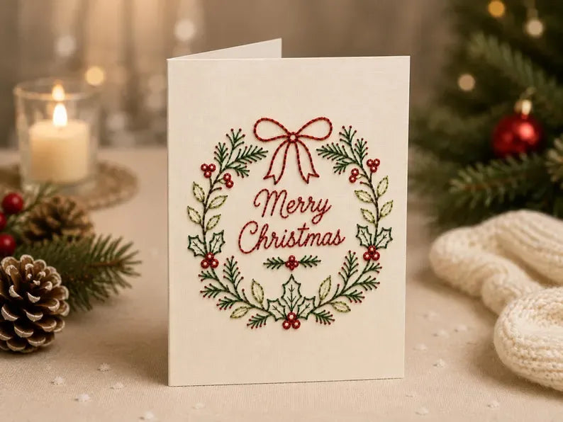 Stitch Christmas Cards Instantly! Beginner DIY Embroidery Kit