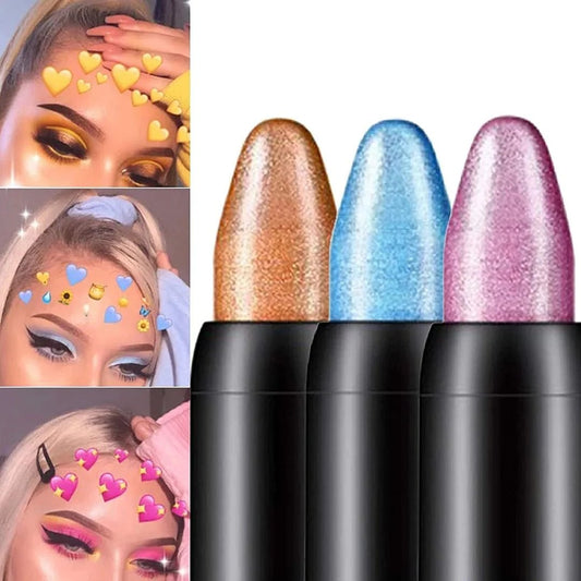 ✨LIMITED‑TIME 50% OFF! ✨Waterproof Highlighter Eyeshadow Pencil, Shimmer Glitter Cream Makeup Stick, Long‑Lasting for Eyes, Face & Party Looks
