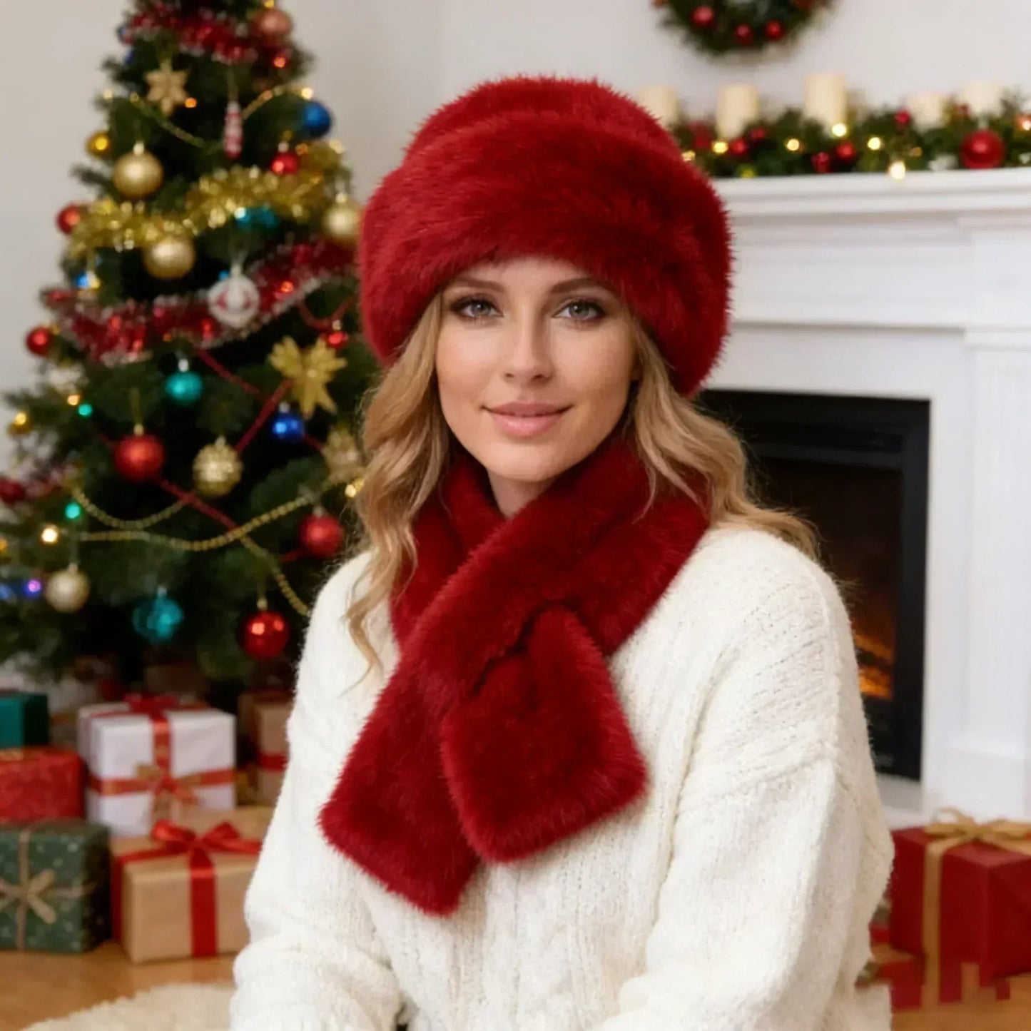 💝Valentine's Day Sale - 50% Off🔥Fluffy Fur Hat & Scarf Set🎁Ultra Warm, Stylish & Limited Stock❄️