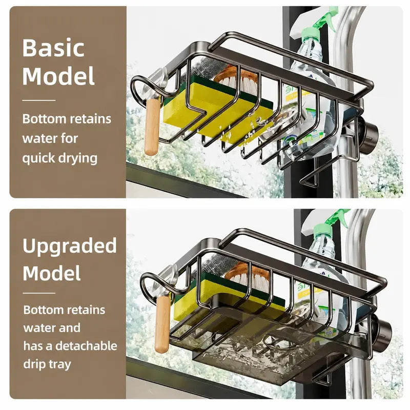 Organize Sinks Instantly! Rustproof Faucet Sponge Holder Rack