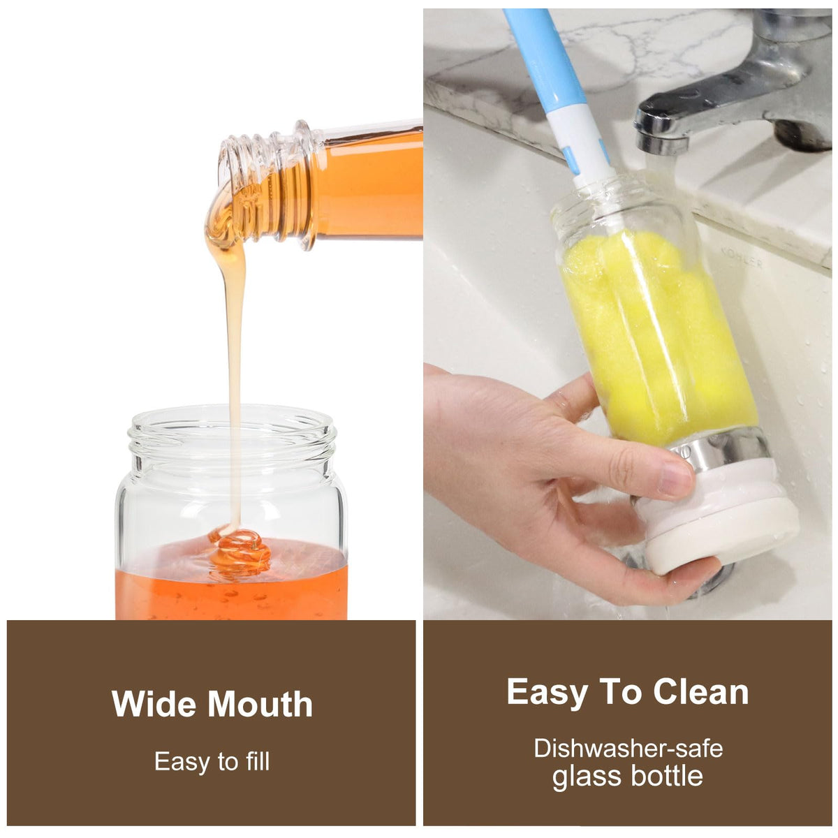 Stop Sticky Mess Instantly! No-Drip Glass Honey Dispenser