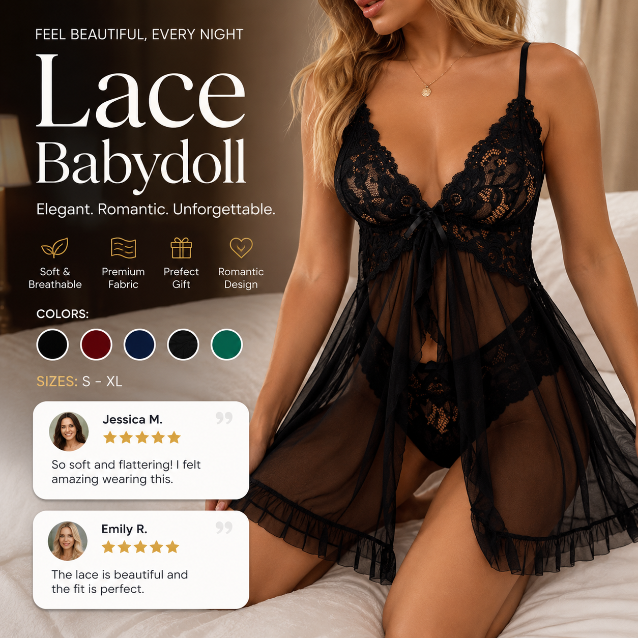 💕 Feminine V-Neck Lace Camisole Pajamas Set – Soft & Silky, Delicate Lace Trim & Comfortable Sleepwear 🌙