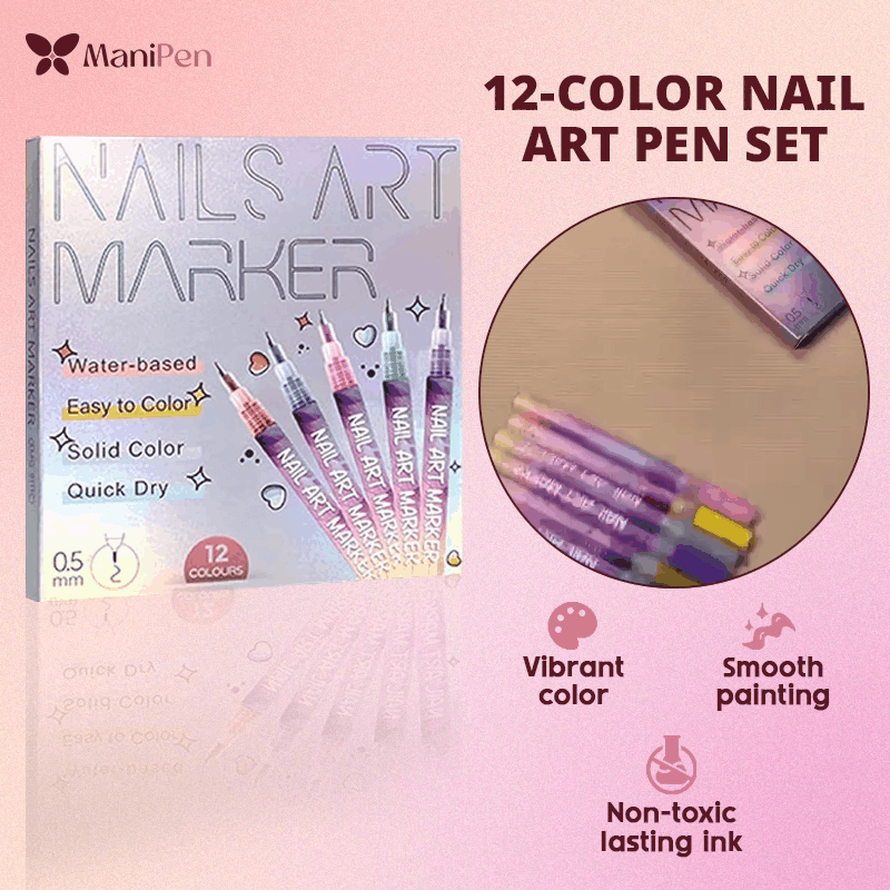 🎁Christmas Special Sale - 50% OFF💝🎨12 Colours Nail Art Pens Set