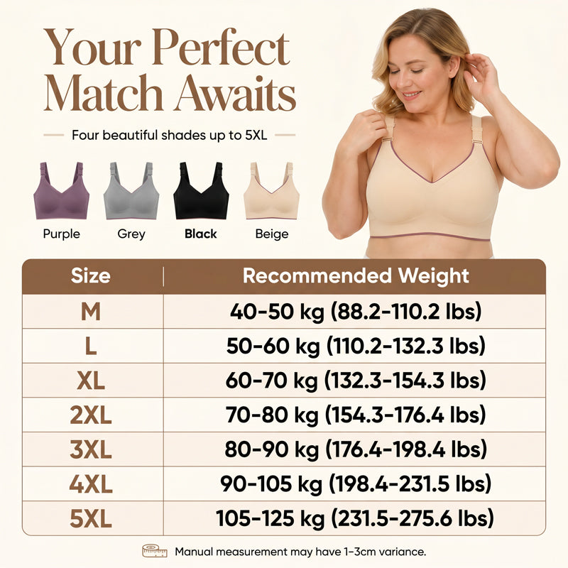 Buy 2 Get 1 Free 💗 Plus-Size Wirefree Bra – Ice Silk & Full Support