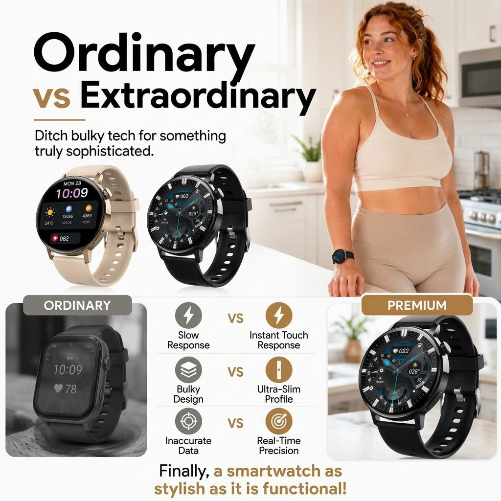 Monitor Health & Answer Calls Instantly! 1.35" HD Bluetooth Smartwatch