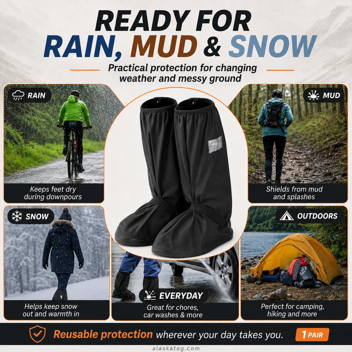 Keep Shoes Dry Instantly! Reusable Waterproof Shoe Covers