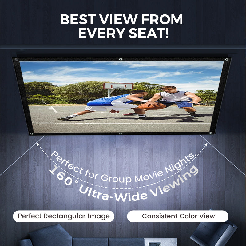 High Definition Projection Screen - 150-inch Diagonal with Matte White Surface for Crystal Clear Home Cinema Experience 🎬🌟