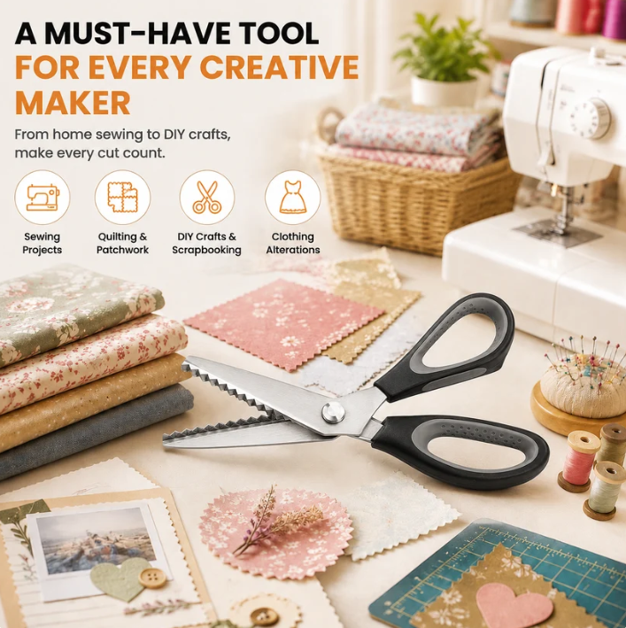 Serrated Sewing Scissors – Sharp, No Fray
