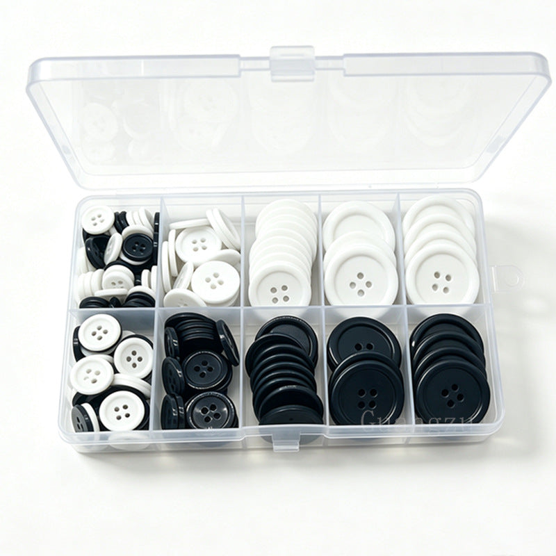 160 pcs Buttons for Crafts Buttons(White & Black)