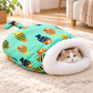 Give Pets A Cozy Hideaway Instantly! Semi-Enclosed Plush Pet Bed