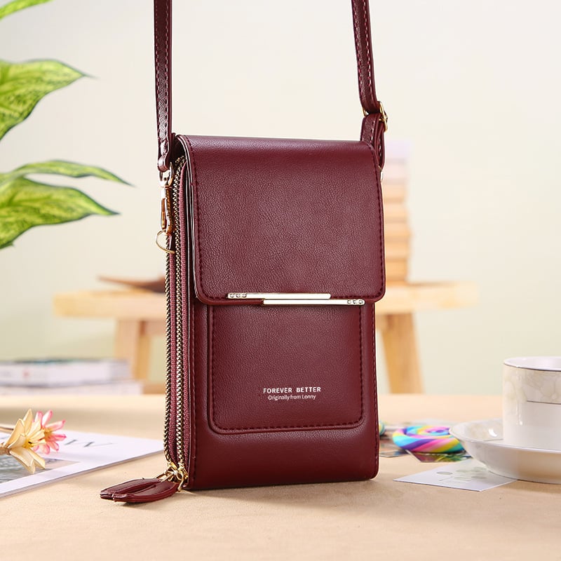 Use Your Phone Hands-Free! Touchscreen No-Dig Crossbody Wallet