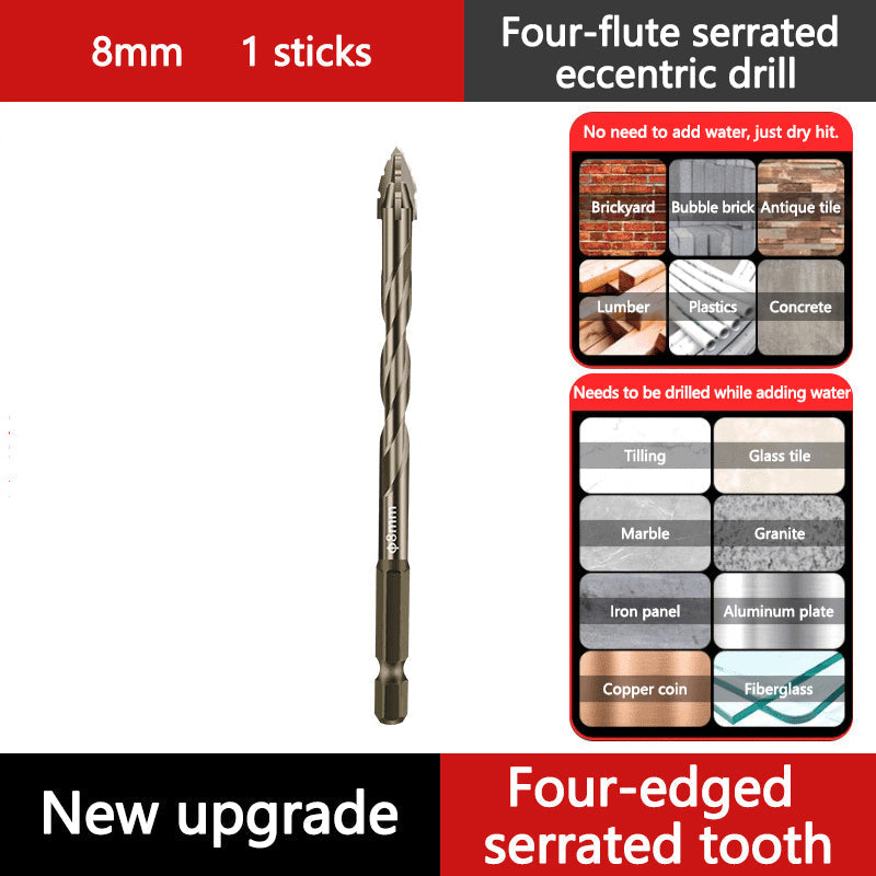 🔥2025 Hot Sale 50% OFF🔥High-Strength 4-Flute Serrated Eccentric Drill Bit Kit
