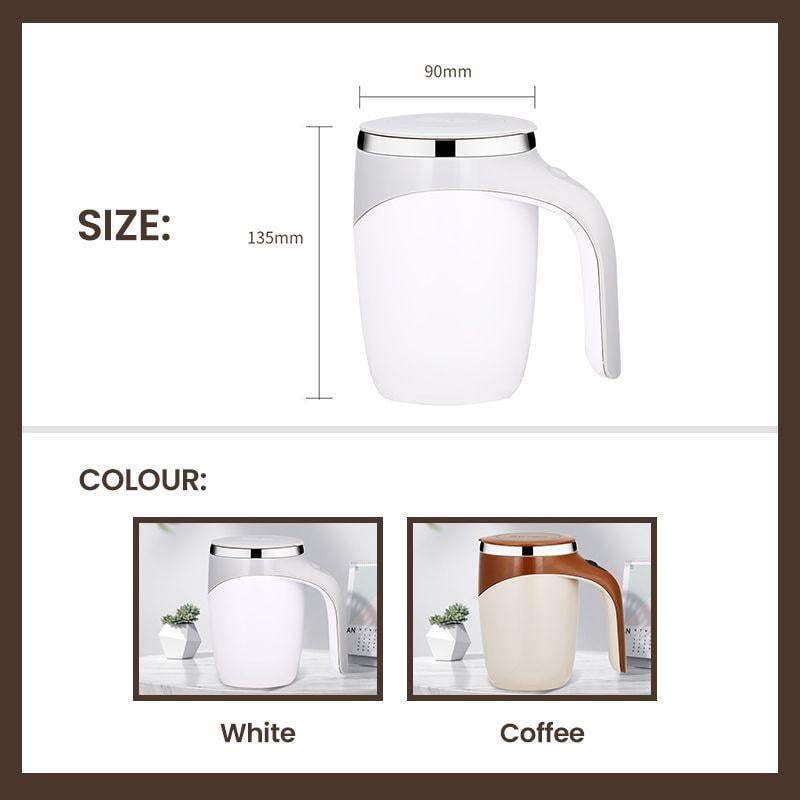 Mix Any Drink Instantly! Self-Stirring Stainless Steel Mug