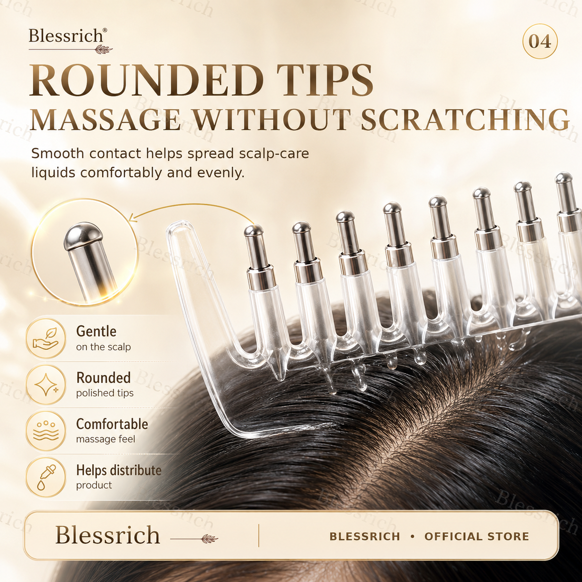 Apply Scalp Serum Instantly! Precision Applicator Comb