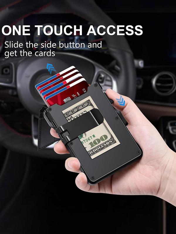 RFID Slim Pop-Up Wallet – AirTag Ready & Magnetic Close