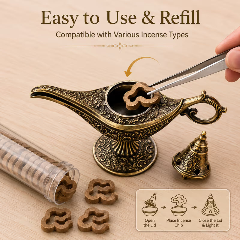 Add Magic Instantly! No-Ash Retro Alloy Incense Burner