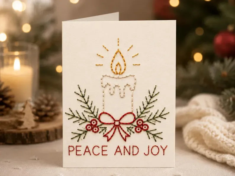 Stitch Christmas Cards Instantly! Beginner DIY Embroidery Kit