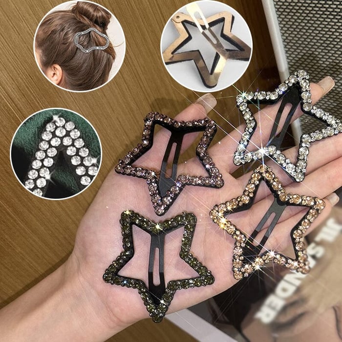 🔥Rhinestone Bling Snap Hair Clip Barrettes