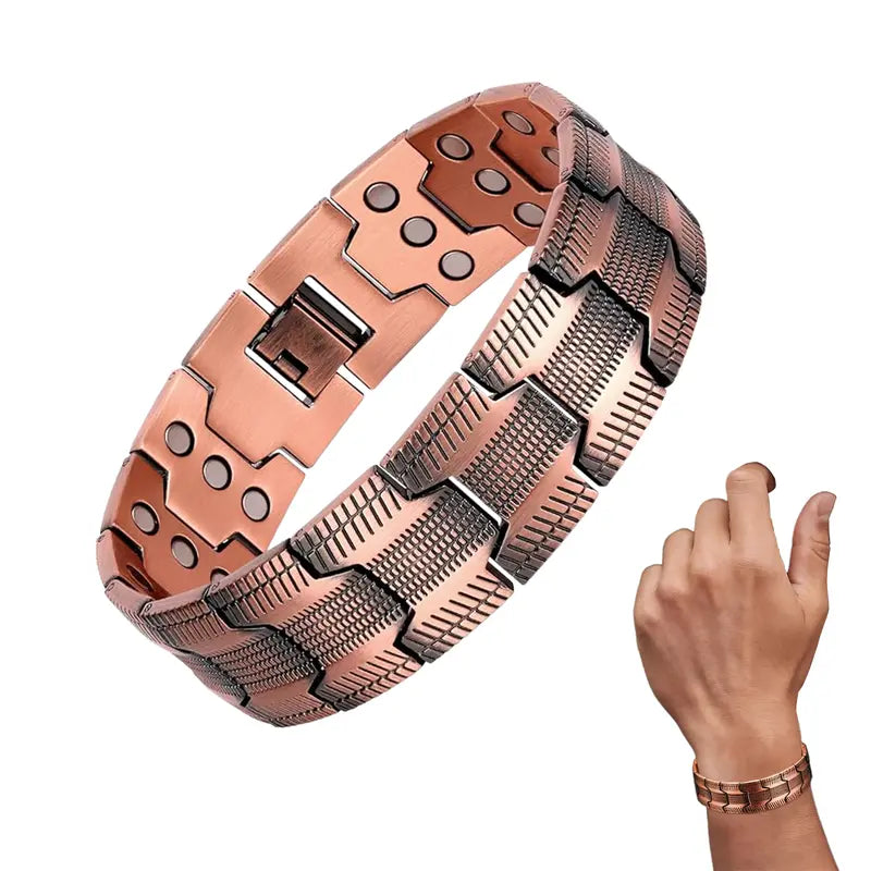 Magnex™ Copper Magnetic Bracelet – 3-Row Support for Joint Comfort