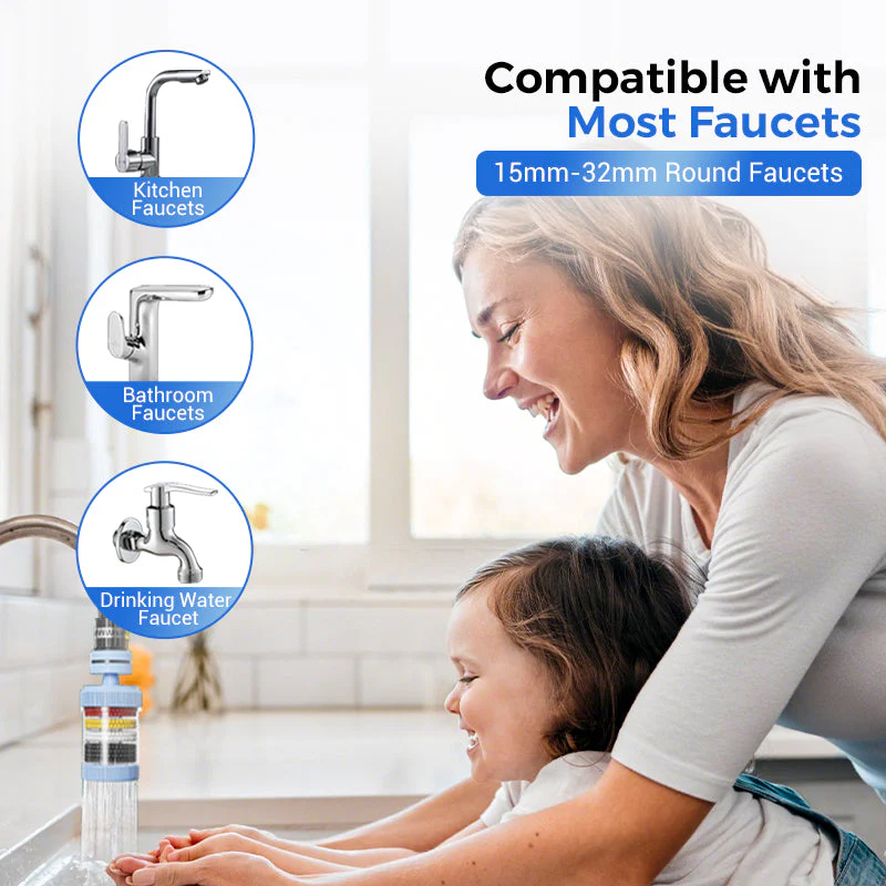 Purify Tap Water Instantly! No-Tool Multi-Layer Faucet Filter