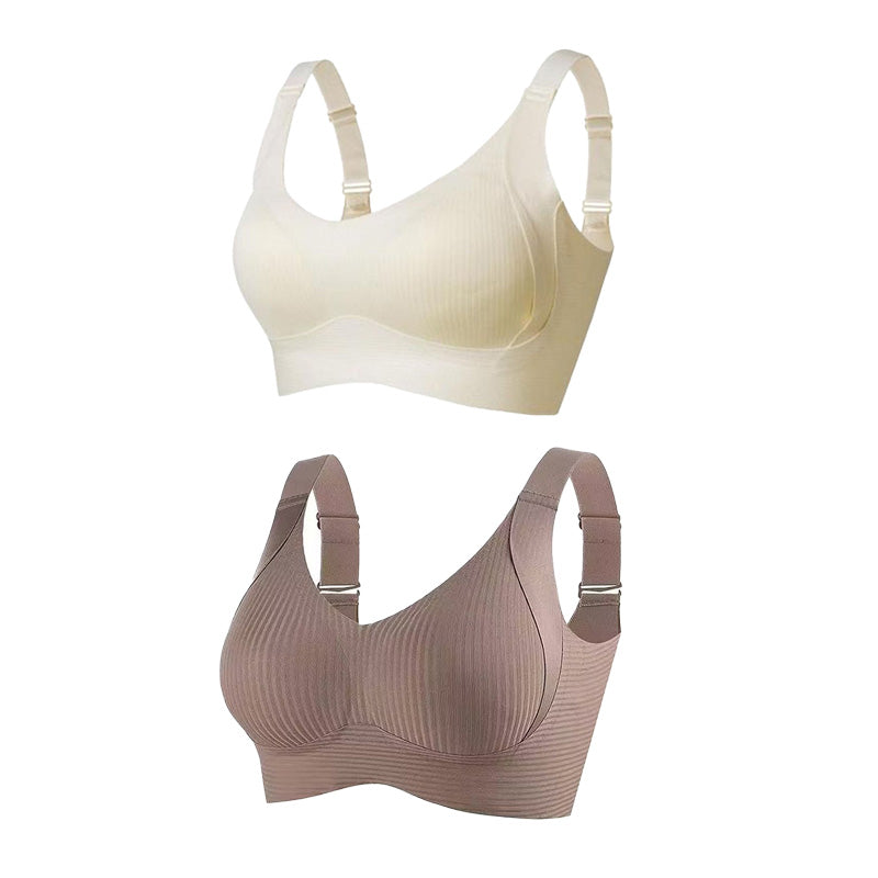 💕 Buy More Save More 💕 Subtle Striped Seamless Bra with W-Support – Comfort & Style!
