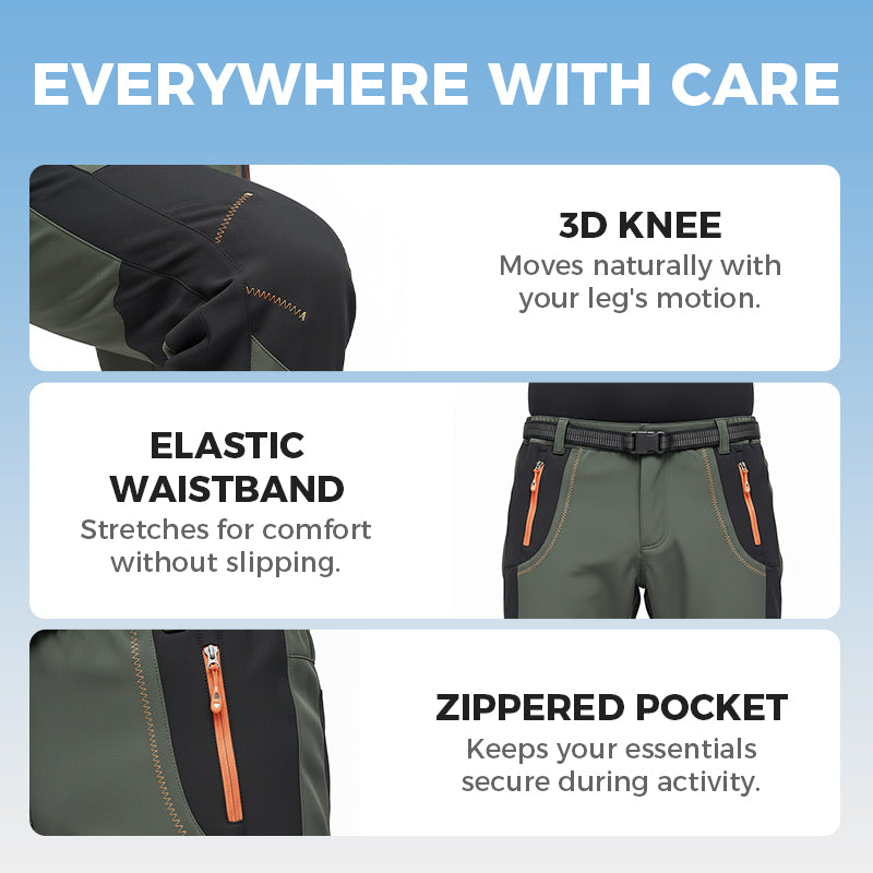 🔥👖Windproof Waterproof Warm Elastic Waist Hiking Pants
