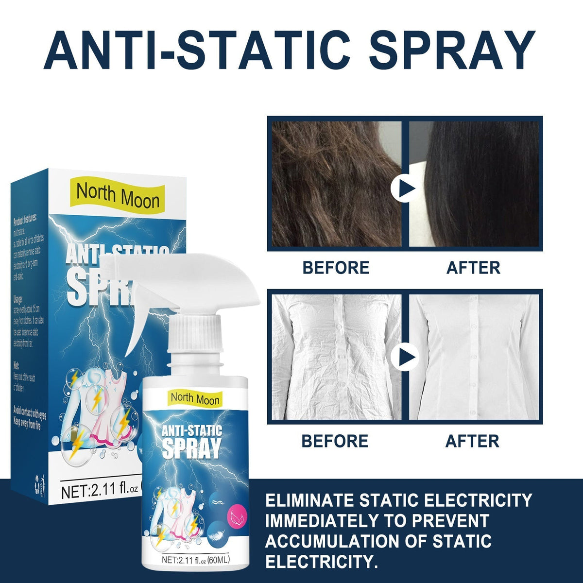 Stop Static Instantly! Anti-Static Fabric & Hair Spray