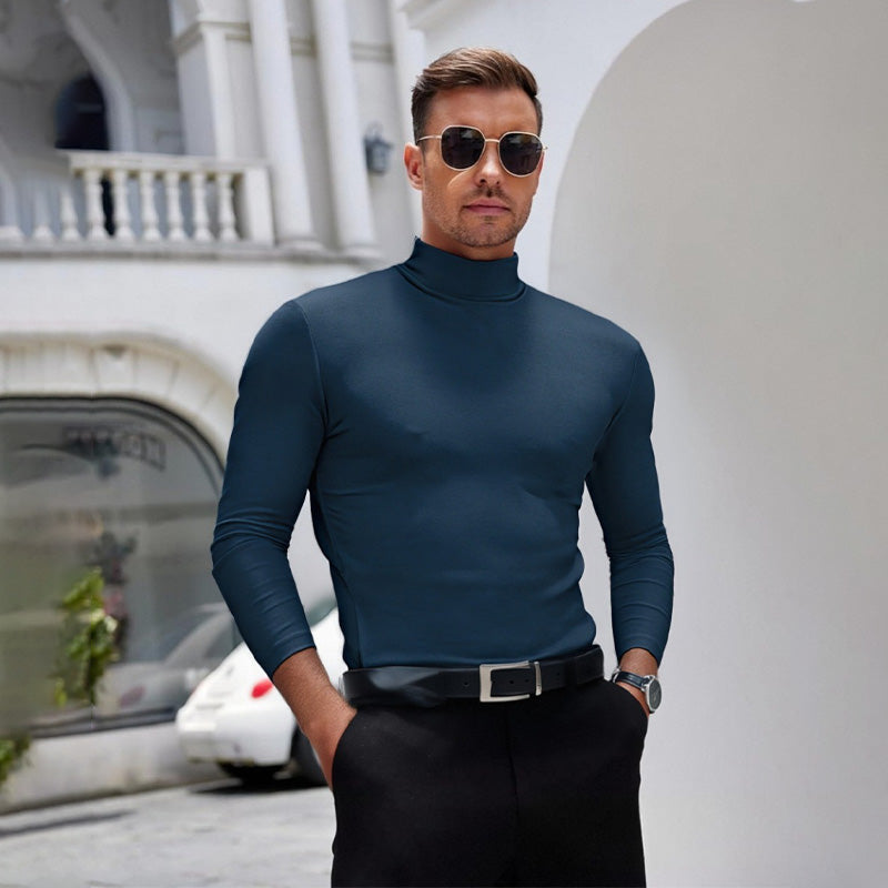 ✨🔥Limited-time 40% off✨🔥|Ultimate Comfort Men's High Neck T-Shirt – Stretch, Breathable, Slim Fit for Gym & Everyday Wear!