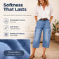 Barrel Leg Cropped Jeans – Breathable & Multi-Pocket Fit