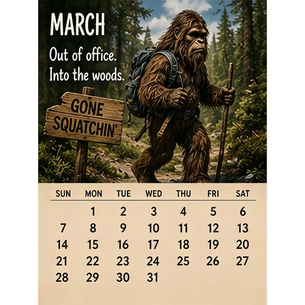 2027 Bigfoot Wall Calendar – Funny & Unique Gift Design
