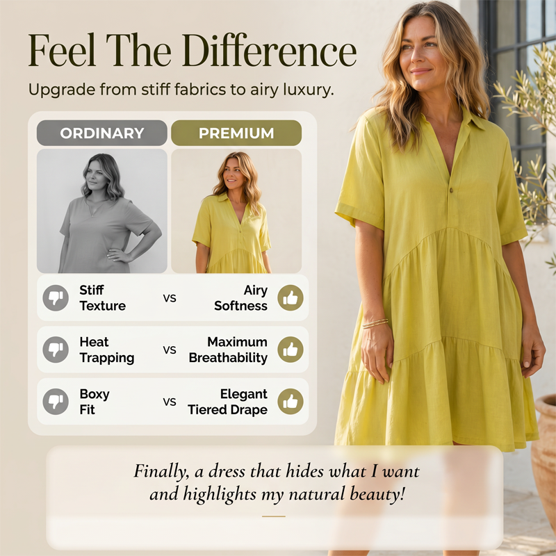 Cotton-Linen A-Line Dress – Breathable, Everyday Chic