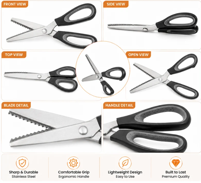 Serrated Sewing Scissors – Sharp, No Fray
