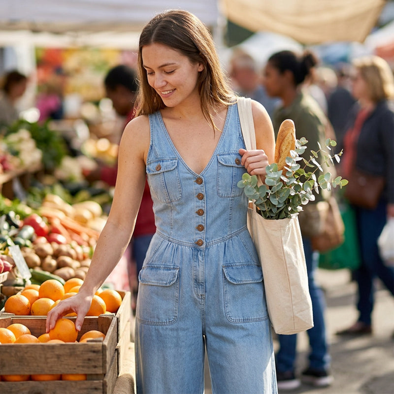 ⏳Time-Limited Special⏰Women's Denim Jumpsuit – Sleeveless, V-Neck, Wide-Leg 💫